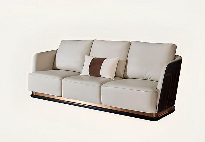 Xlmoebel Sofa 3-Sitzer Ledersofa Weiß - Designer Polstercouch Sofas in Weiß günstig online kaufen