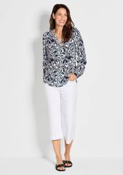 GOLDNER Schlupfbluse Florale Druckbluse mit V-Ausschnitt günstig online kaufen