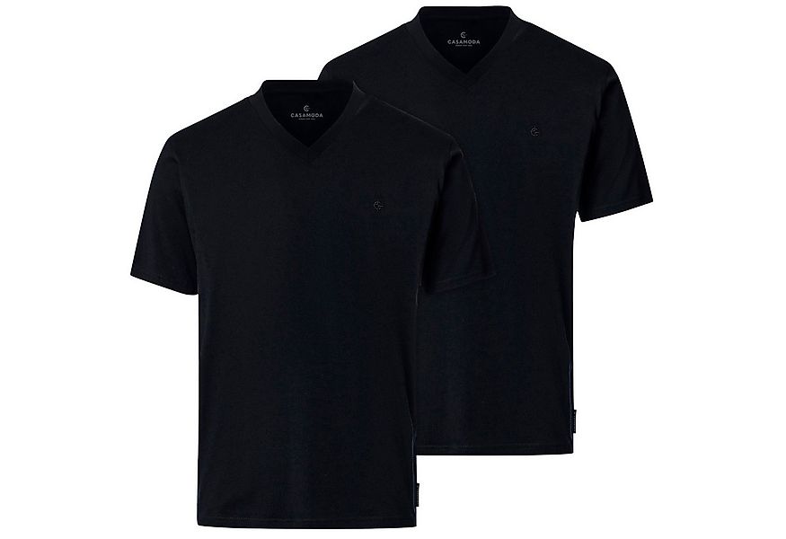 CASAMODA V-Shirt CasaModa Doppelpack V-Neck T-Shirts schwarz XXL günstig online kaufen