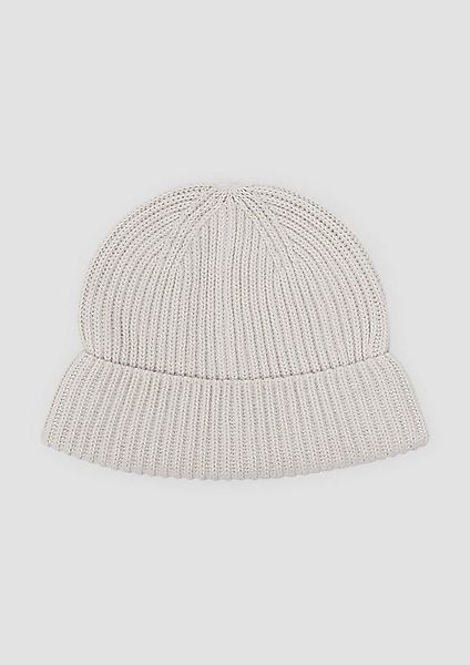 s.Oliver Strickmütze Mütze Gestrickte Baumwoll-Beanie mit Umschlag günstig online kaufen