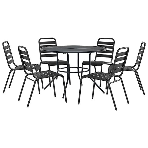 vidaXL Gartenstuhl-Set 7-Tlg Stapelbar Pulverbeschichteter Stahl 3283767 günstig online kaufen