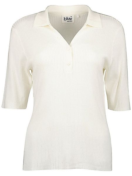 Blue Seven 3/4 Arm-Pullover Damen Pullover Unifarben mit offenem Polokragen günstig online kaufen