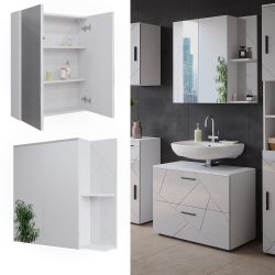 Vicco Badezimmerspiegelschrank Irma, Weiß Hochglanz, 80 günstig online kaufen