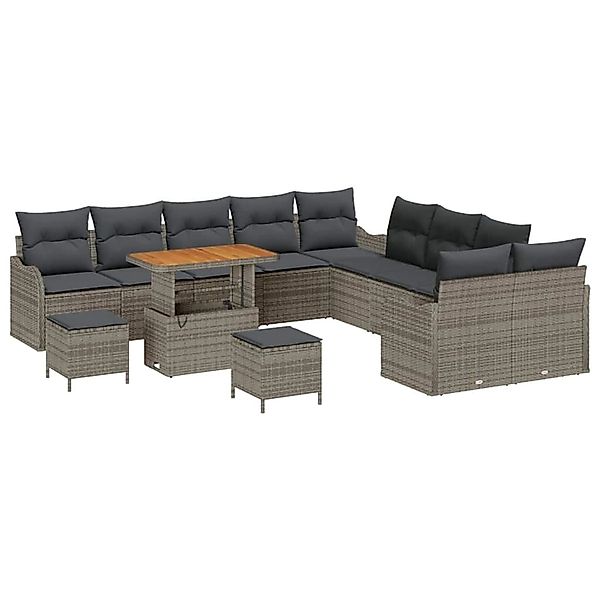 vidaXL Garten-Sofa-Set 13-Tlg Grau Poly Rattan 3362328 günstig online kaufen