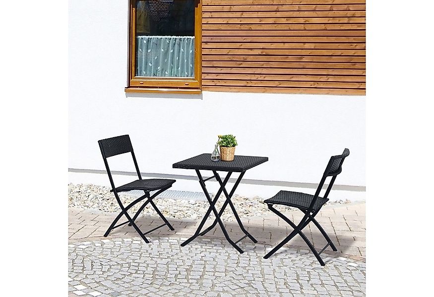 Outsunny Gartenlounge-Set mit 2 Stühle, Tisch, (Outdoor Balkonmöbel für 2 P günstig online kaufen