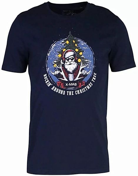 MARVELIS T-Shirt T-Shirt - Casual Fit - Print - Dunkelblau gedrucktes Weihn günstig online kaufen
