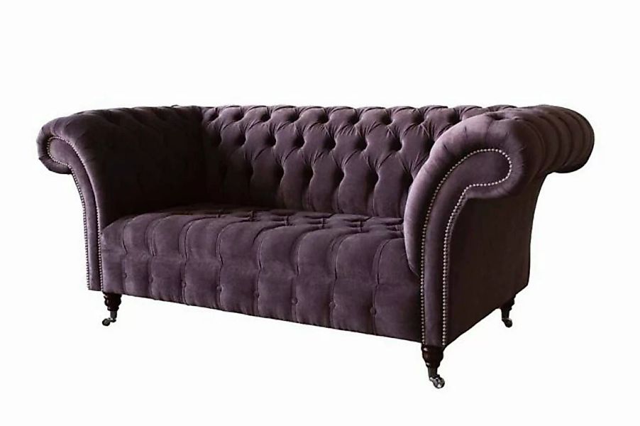 JVmoebel Sofa Chesterfield Sofa Couch Design Lila Polster Textil Zweisitzer günstig online kaufen