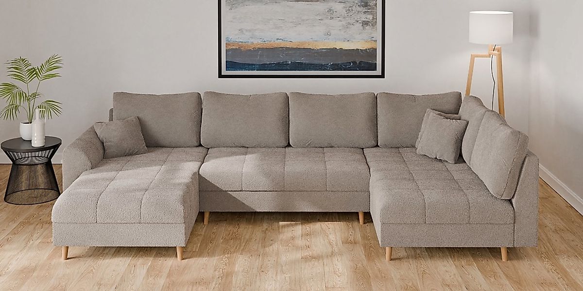 Home affaire Wohnlandschaft "CHARRE U-Form mit Ottomane, Maße B/T/H: 310/16 günstig online kaufen