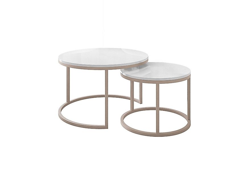 Lookway Couchtisch CIRI 2in1 KASCHMIR (2er-Set), Durchmesser: ⌀70 cm und ⌀5 günstig online kaufen