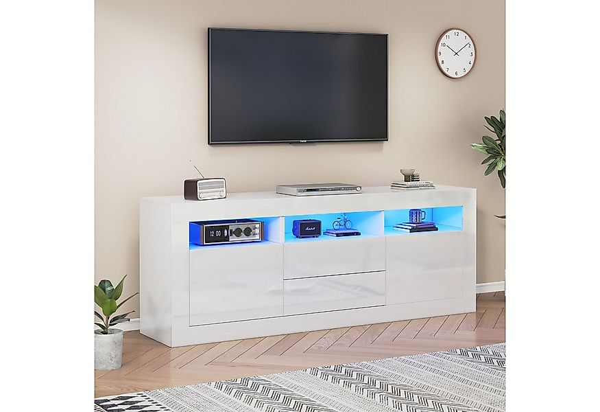 STILVORA Lowboard mit LED&Schubladen,TV-Schrank Fernsehschrank mit offenen günstig online kaufen