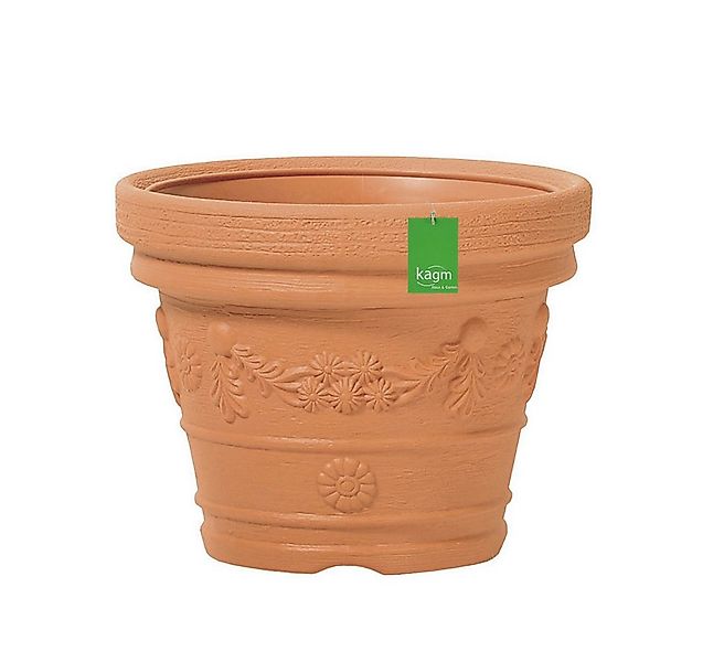 KAGM Pflanzkübel Blumenkübel aus Kunststoff in Terracotta klassisches Dekor günstig online kaufen