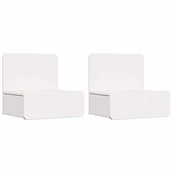 vidaXL Nachttisch 2 Stk Weiß 44 x 32,5 x 40 cm Massivholz Kiefer 873490 günstig online kaufen