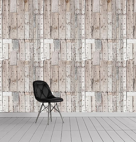 queence Vinyltapete »Fenyra«, bedruckt-Motiv-gemustert-Holz-Retro, 90x250cm günstig online kaufen