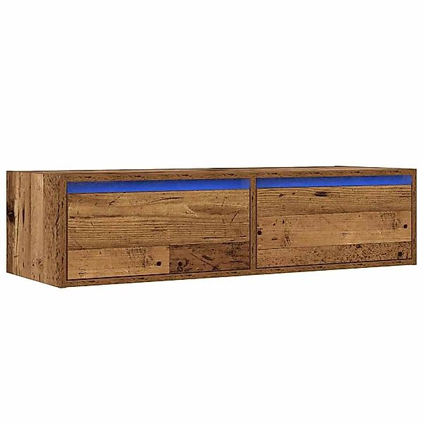 vidaXL TV-Schrank mit LED-Leuchten Altholz-Optik 100x35,5x25 cm 860245 günstig online kaufen