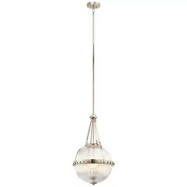 Art Déco Lampe Glas Schirm Höhe verstellbar in Nickel günstig online kaufen