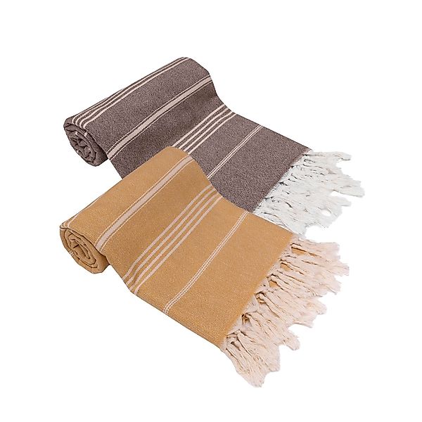 Turquoise Home Hamamtuch Bio-Baumwolle Hamamtuch Strandtuch 2'er Set 100x18 günstig online kaufen