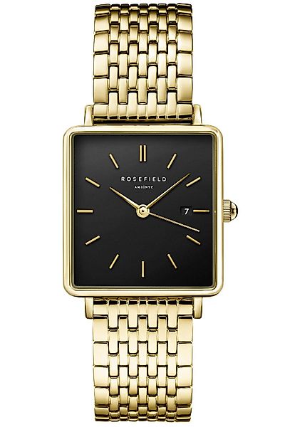 ROSEFIELD Quarzuhr Rechteckig Goldfarben/Schwarz günstig online kaufen