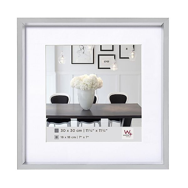 walther design Steel Style Kunststoff Bilderrahmen  30x30 cm Silber günstig online kaufen