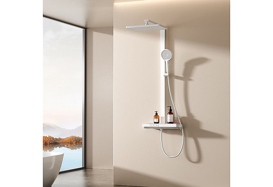 EMKE Duschsystem DuschsäuleSet mit 40cm Thermostat Ablage Regendusche und K günstig online kaufen