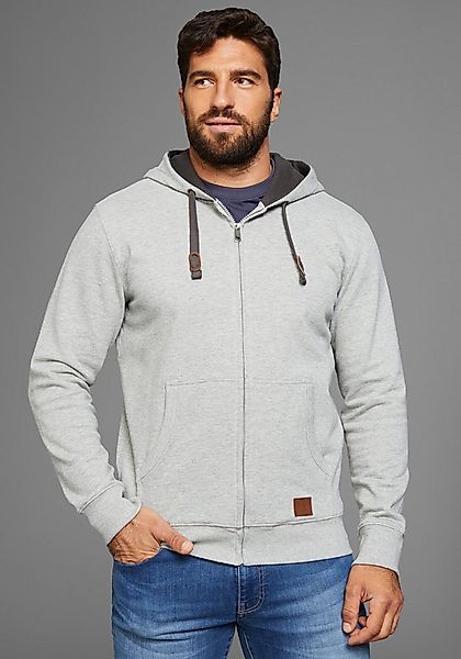 Man's World Kapuzensweatjacke mit kontrastfarbigem Innenfutter günstig online kaufen