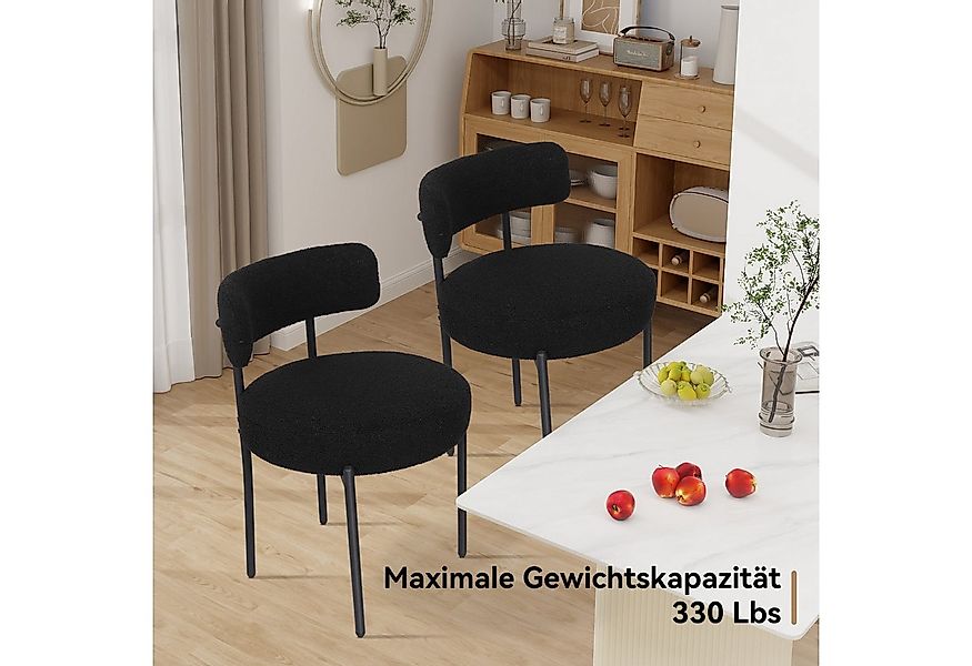 Puluomis Esszimmerstuhl (2/ 4/6er Set Bouclé mit Rückenlehnen, Polsterstühl günstig online kaufen