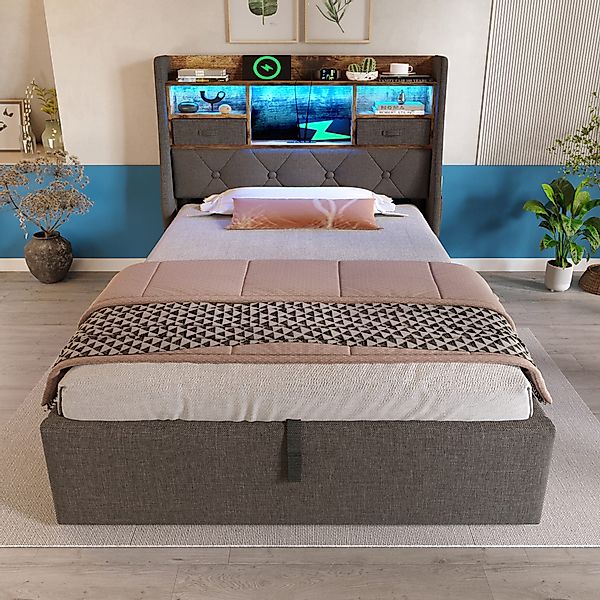 OKWISH Polsterbett mit Hydraulischem Stauraum (Struraumbett, günstig online kaufen