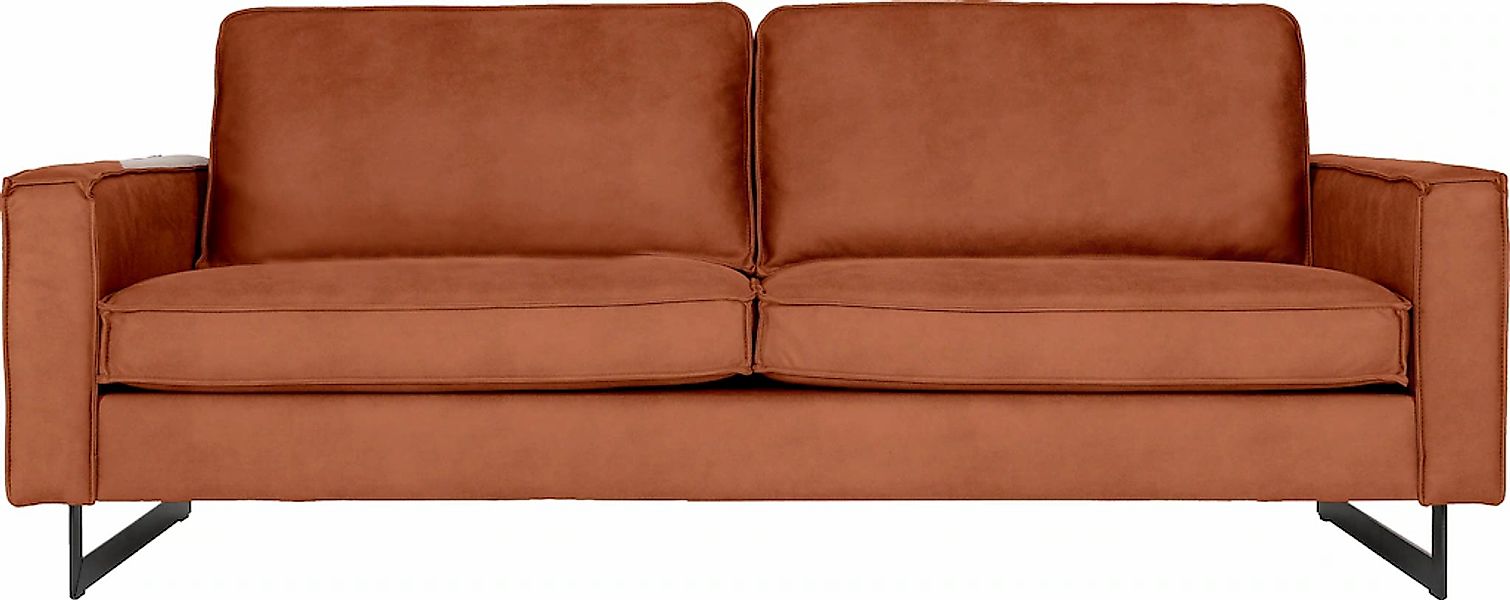 Home affaire 3-Sitzer "Pinto, 206 cm, Cord, Chenille, Lederoptik" mit Keder günstig online kaufen