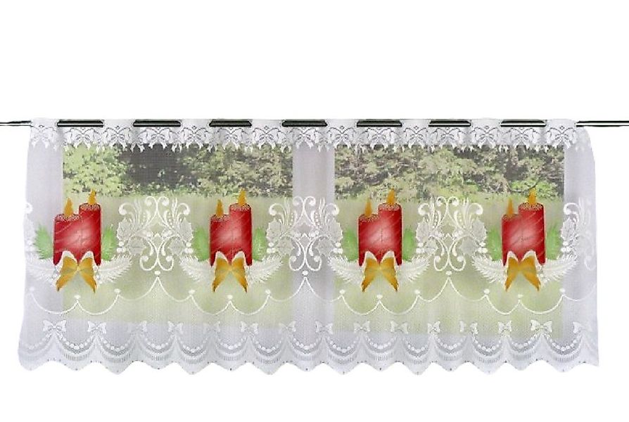 Clever-Kauf-24 Scheibengardine Scheibengardine Kerze Schleife, rot, HxB 50x günstig online kaufen