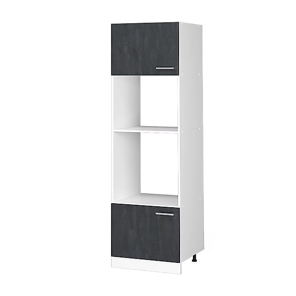 Vicco Mikrowellenumbauschrank R-Line, Schwarz Beton/Weiß günstig online kaufen