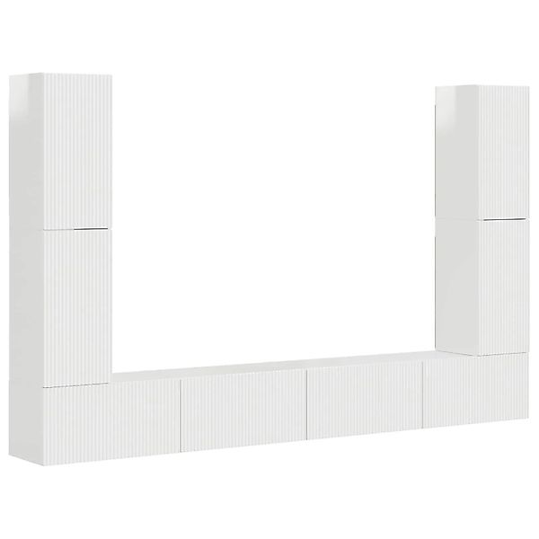 vidaXL TV-Schrankset 8 Stk Hochglanz Weiß Holzwerkstoff 3409136 günstig online kaufen