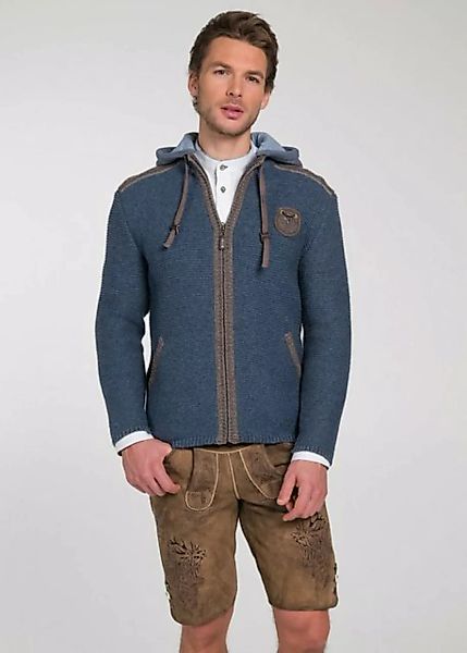 Spieth & Wensky Trachtenstrickjacke Strickjacke Herren - DAKAR - jeansblau, günstig online kaufen