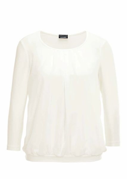 GOLDNER Kurzarmbluse "Kurzgröße Chiffon-Shirt mit 3/4-Arm, Rundhals" günstig online kaufen