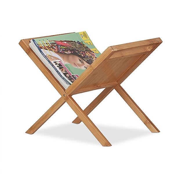 relaxdays Zeitungsständer Bambus günstig online kaufen