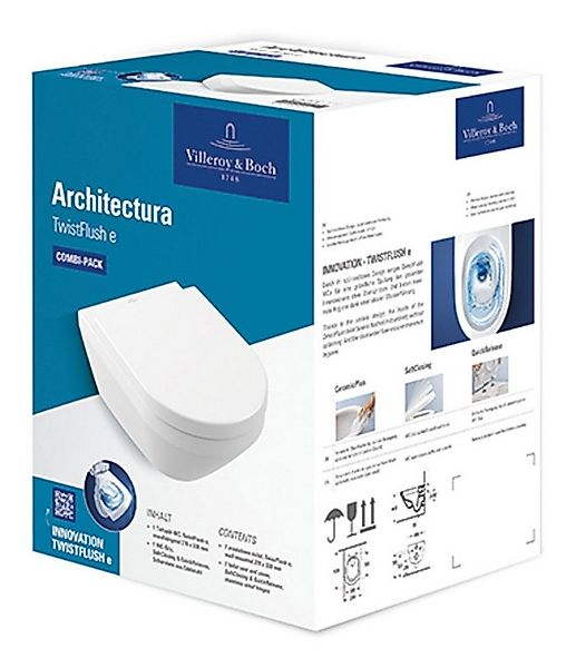 Villeroy & Boch Tiefspül-WC Architectura, Wandhängend, Combi-Pack Wand inkl günstig online kaufen