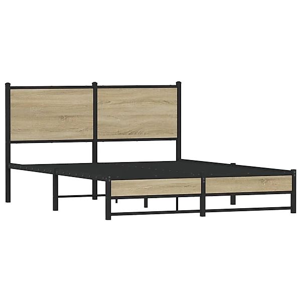 vidaXL Metallbett ohne Matratze Sonoma-Eiche 137x190 cm 4007885 günstig online kaufen