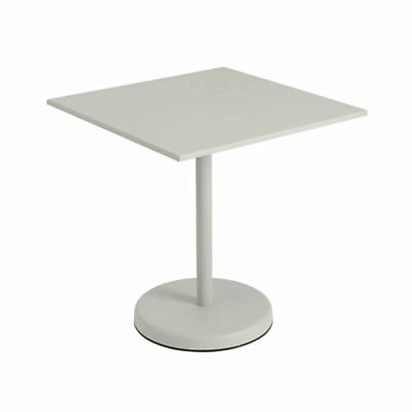 quadratischer Tisch Linear Café metall grau / 70 x 70 cm - Stahl - Muuto - günstig online kaufen