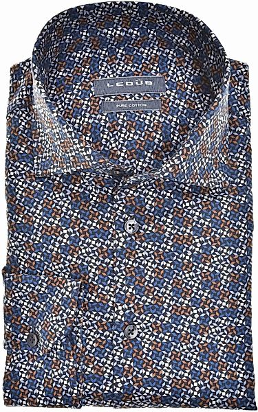Ledub Hemd Musterdruck Dunkelblau - Größe 42 günstig online kaufen