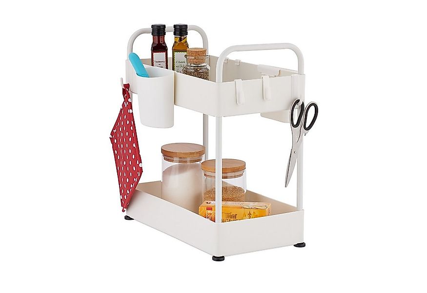 relaxdays Mehrzweckregal Unter Waschbecken Regal mit 2 Ablagen günstig online kaufen