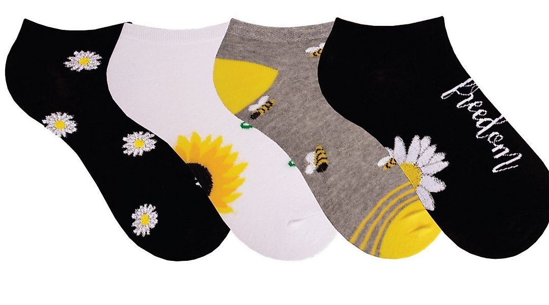 Mein Style Sneakersocken Sneaker Socken Mein Style Sonnenblume Biene (4-Paa günstig online kaufen