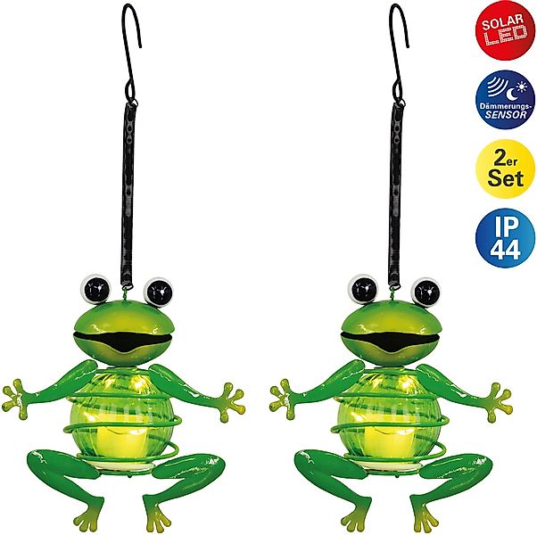 näve LED Solarleuchte "2er Set Solar-Deko-Hängeleuchte "FROSCH"", Inkl. Däm günstig online kaufen