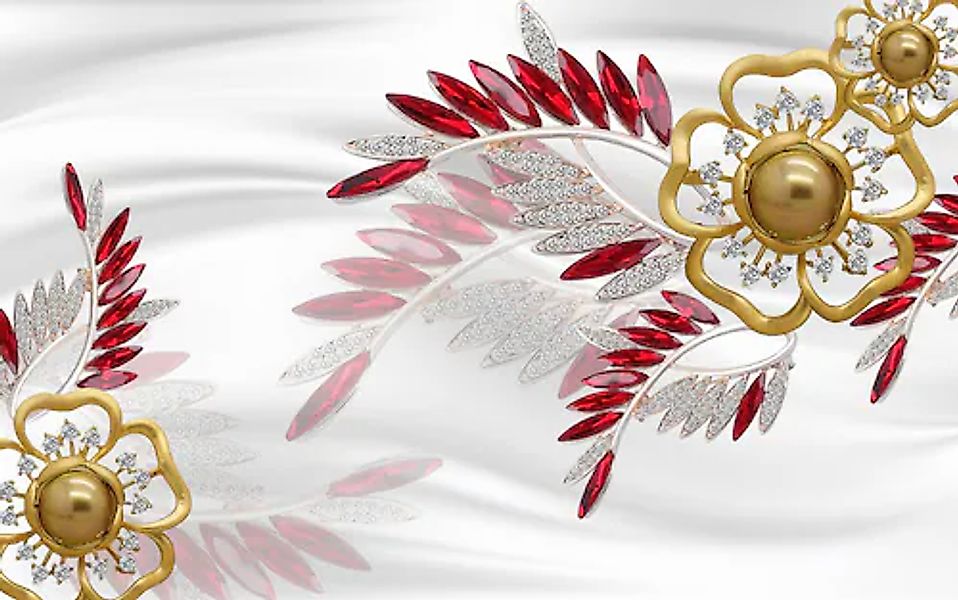 Papermoon Fototapete »Muster mit Blumen« günstig online kaufen