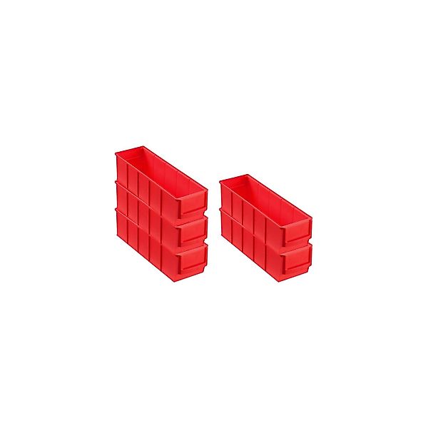 PROREGAL SparSet 5x Rote Industriebox 300 S HxBxT 8,1 x 9,1 x 30 cm 1,6 Lit günstig online kaufen