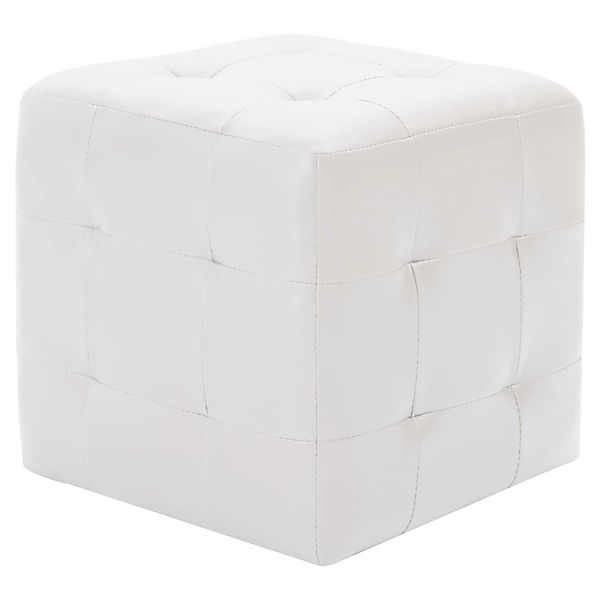 vidaXL Polsterhocker Pouf 2 Stk. Weiß günstig online kaufen