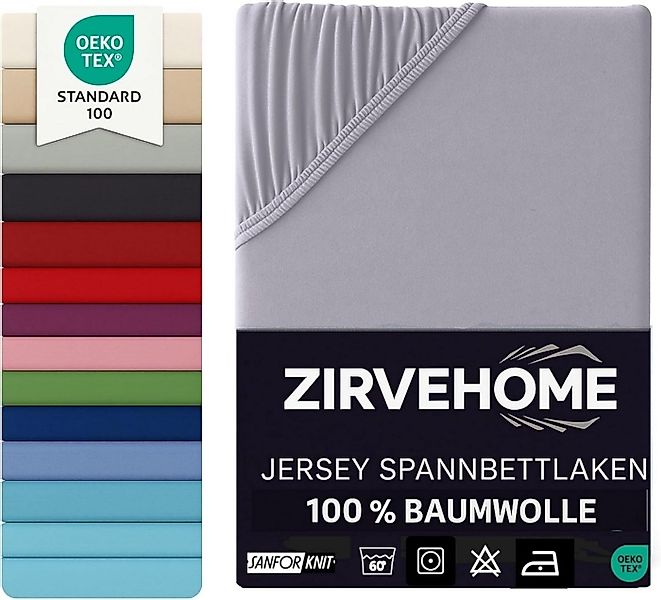ZIRVEHOME Spannbettlaken 90x200 cm. Jersey Spannbetttuch 100% Baumwolle Bet günstig online kaufen
