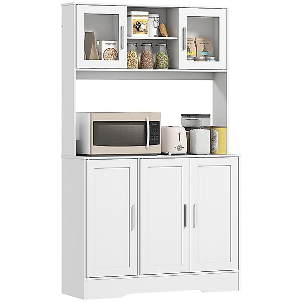 HOMCOM Küchenschrank Spanplatte MDF 108L x 35B x 180H cm Weiß günstig online kaufen