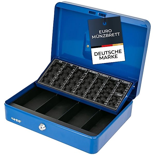 HMF 4215-05 Geldkassette Münzzählbrett 30 x 24 x 8 cm Blau günstig online kaufen