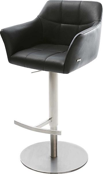 DELIFE Barhocker Yulo-Flex, Drehfuß höhenverstellbar Edelstahl Echt-Leder S günstig online kaufen