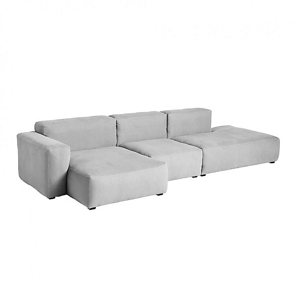 HAY - Mags Soft 3-Sitzer Sofa Armlehne niedrig - hellgrau/Naht dunkelgrau/S günstig online kaufen