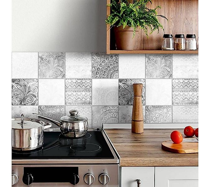 K&L Wall Art Fliesenaufkleber selbstklebend Klebefliese Boho Beton Optik Or günstig online kaufen