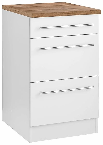 KOCHSTATION Unterschrank "KS-Samos", 50 cm breit, mit 2 großen Auszügen günstig online kaufen